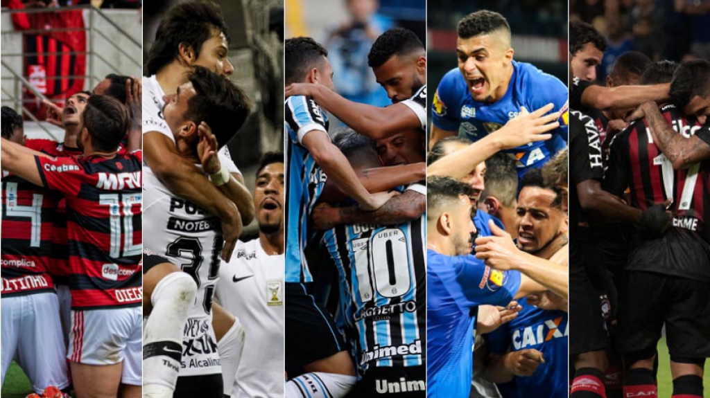 Montagem Flamengo, Corinthians, Gremio, Cruzeiro e Atlhetico