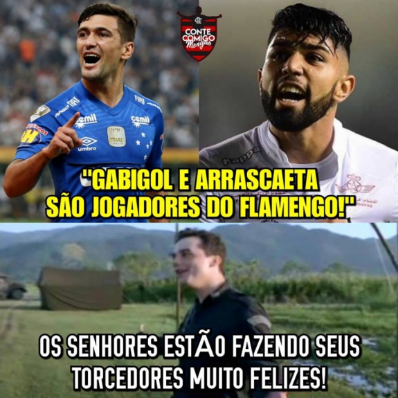 Em memes, rubro-negros comemoram as contratações de Gabigol e Arrascaeta
