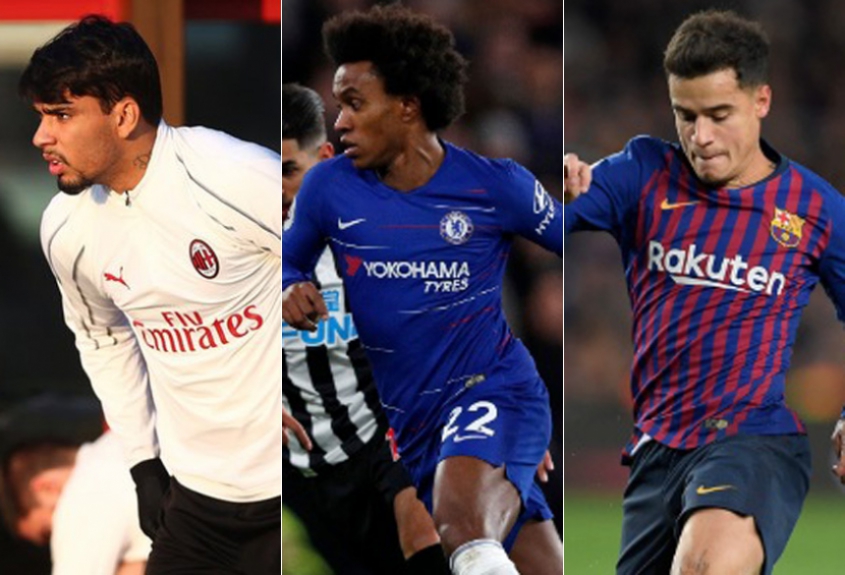 Montagem - Lucas Paquetá, Willian (Chelsea) Philippe Coutinho (Barcelona)