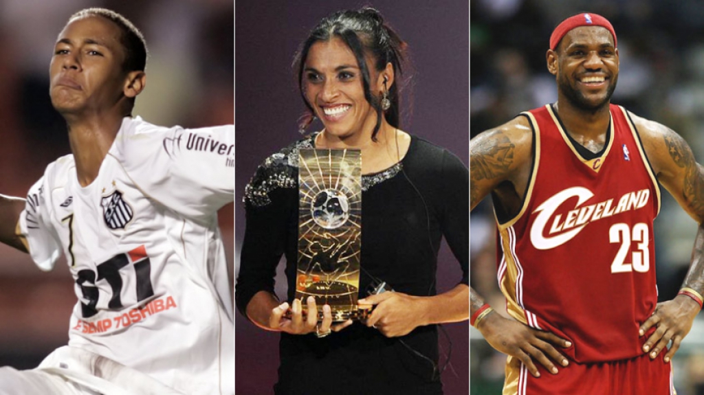 Montagem Neymar Marta e Lebron - 2009
