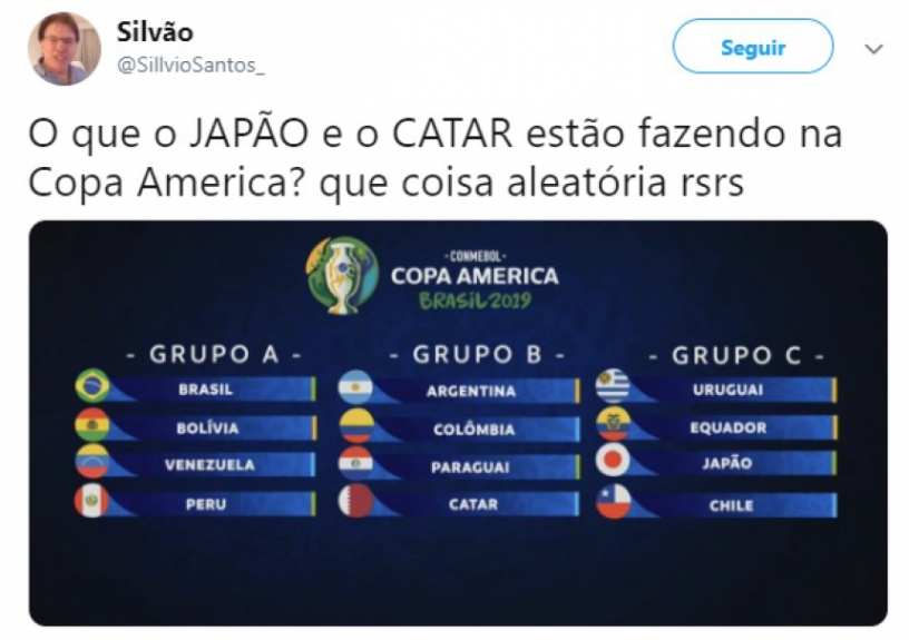 Memes ironizam Catar e Japão na Copa América