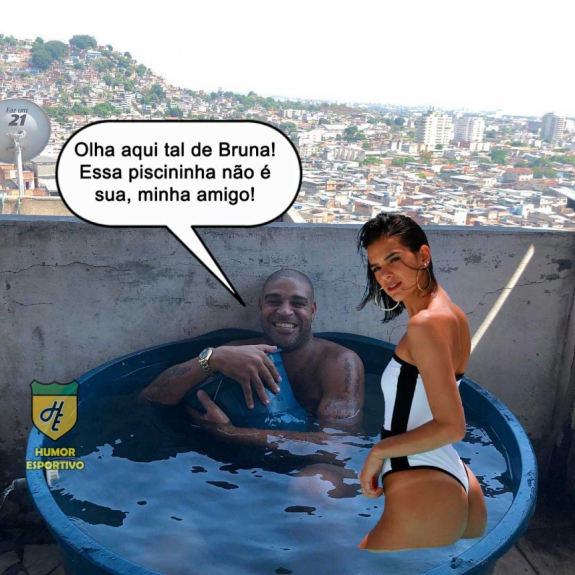 Memes brincam com foto de Adriano Imperador em 'piscininha'
