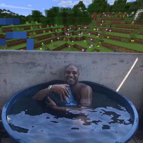 Memes brincam com foto de Adriano Imperador em 'piscininha'
