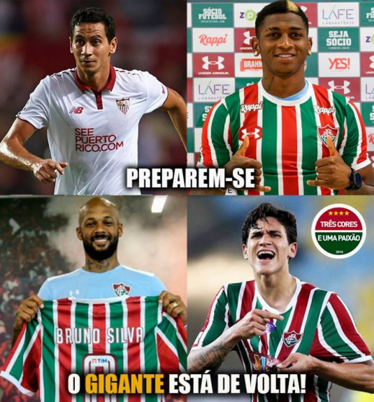 Torcedores do Fluminense comemoram acerto com PH Ganso