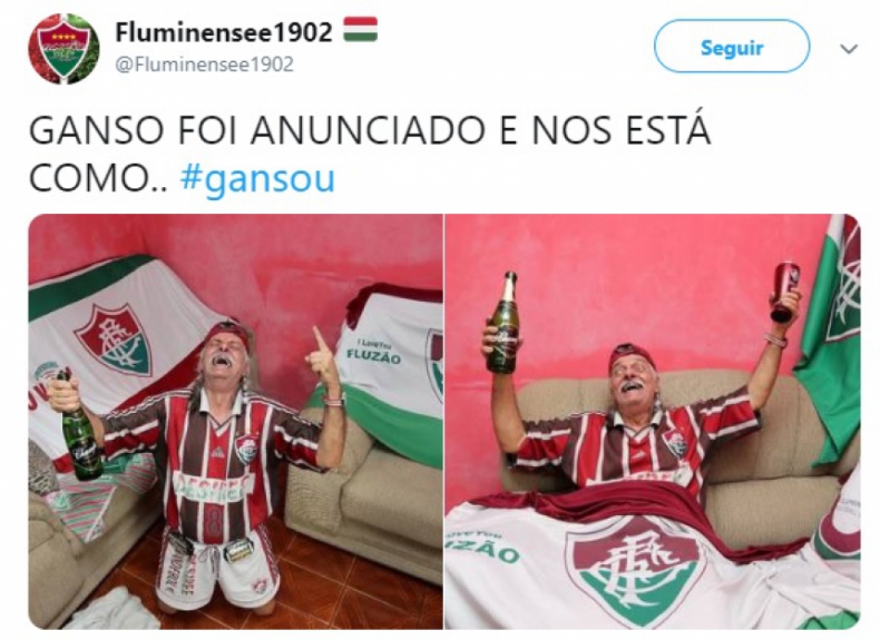 Torcedores do Fluminense comemoram acerto com PH Ganso