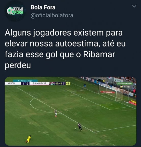 Memes ironizam gol perdido por Ribamar no clássico entre Vasco e Fluminense