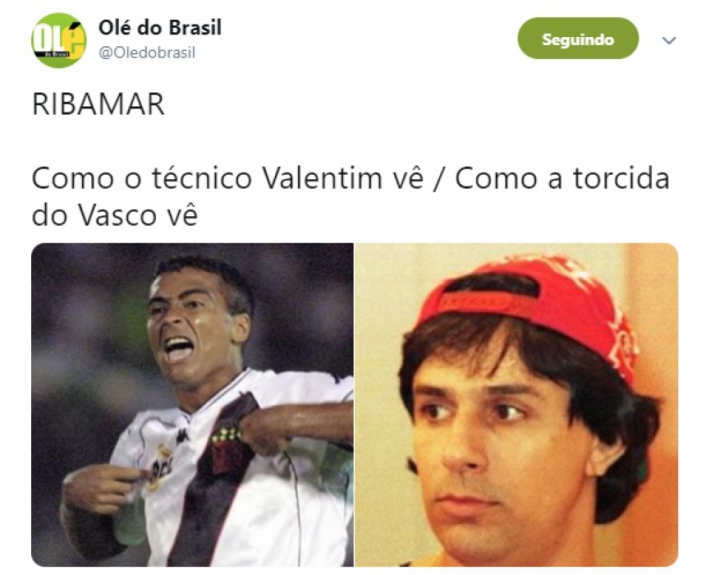 Memes ironizam gol perdido por Ribamar no clássico entre Vasco e Fluminense