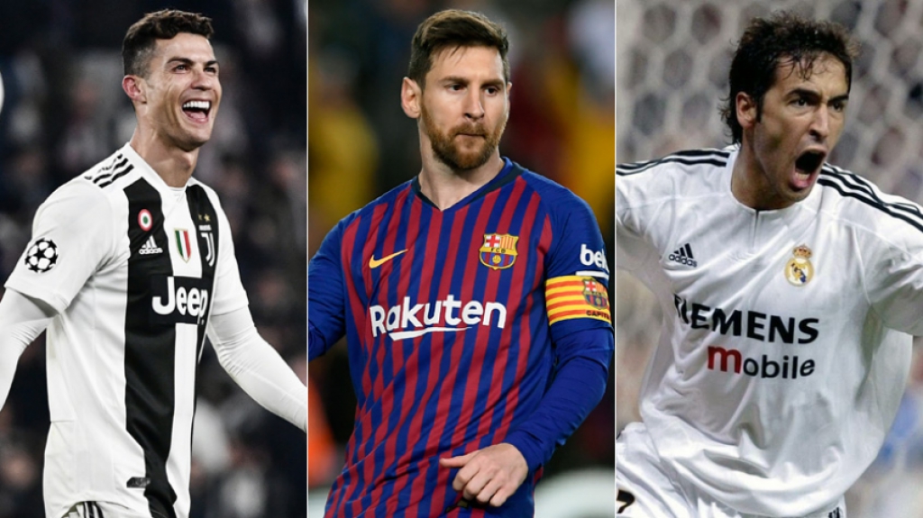 Montagem Cristiano Ronaldo, Messi e Raúl