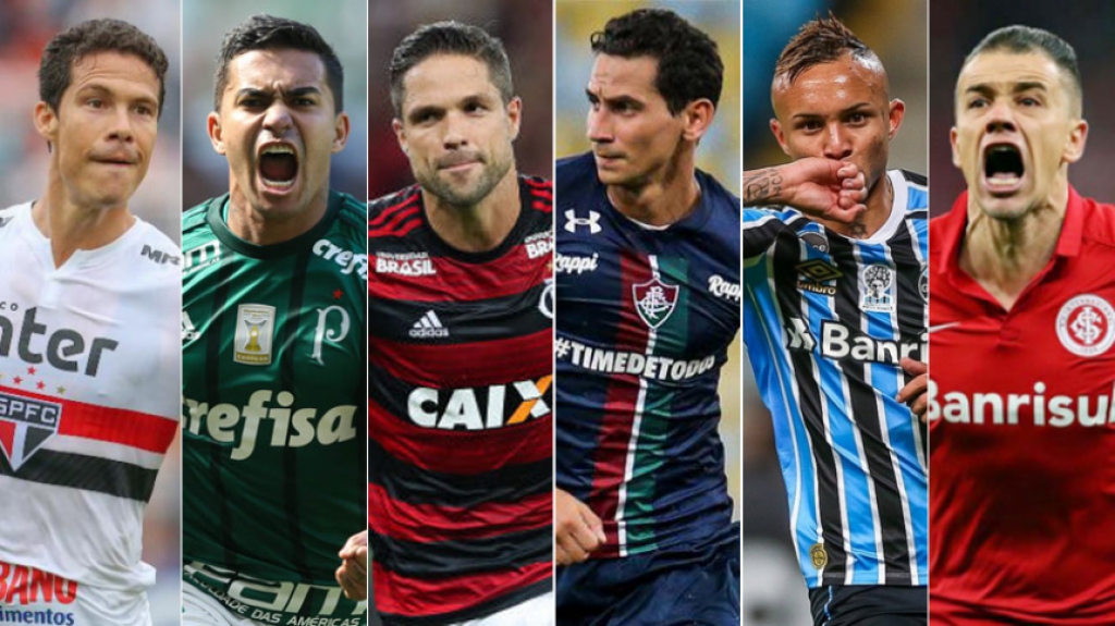 Montagem - São Paulo, Palmeiras, Fla, Flu, Grêmio e Internacional