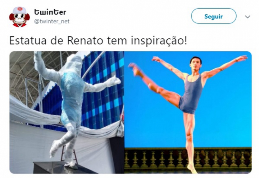 Estátua de Renato Gaúcho rende memes