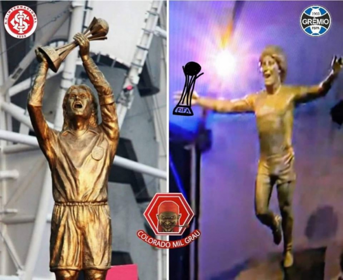 Estátua de Renato Gaúcho rende memes