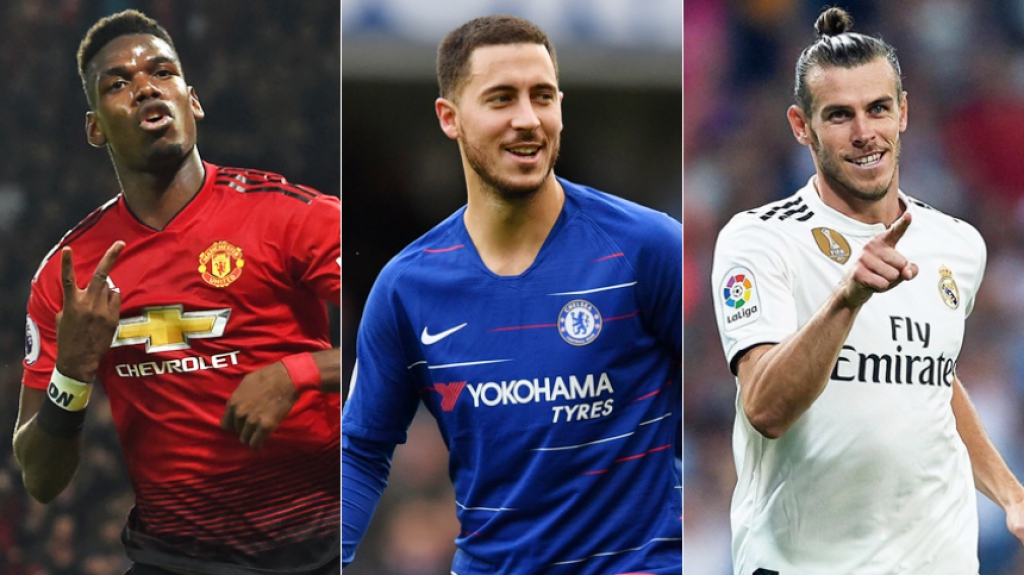 Montagem Pogba, Hazard e Bale