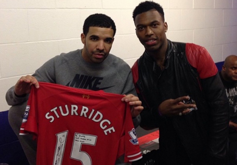 A fama de Drake não é de hoje. Daniel Sturridge conheceu o rapper durante a temporada 2013-14, pouco tempo antes do colapso do Liverpool e da perda do título da Premier League por apenas dois pontos