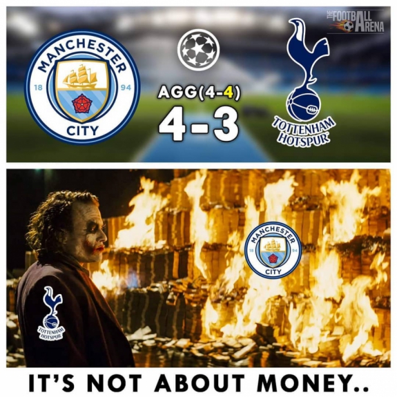 Champions League: os memes da classificação do Tottenham sobre o Manchester City
