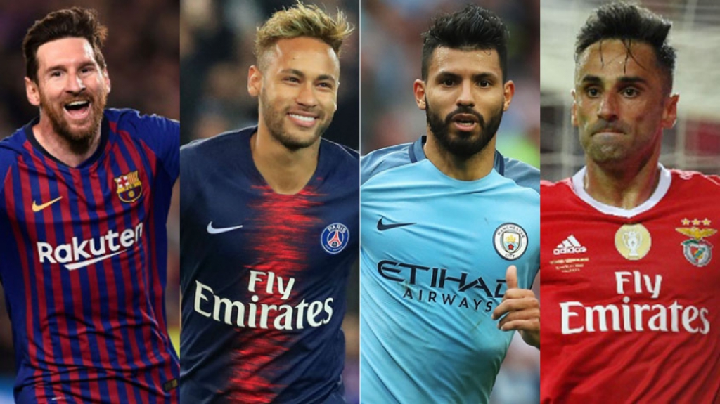 Montagem - Messi, Neymar, Aguero e Jonas