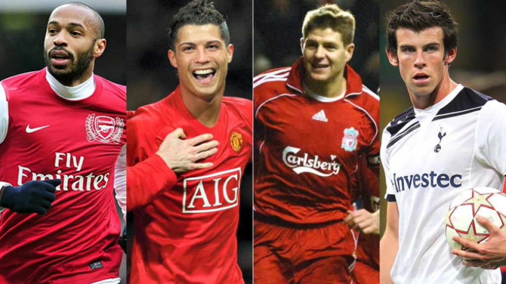 Montagem - Henry, Cristiano Ronaldo, Gerrard e Bale