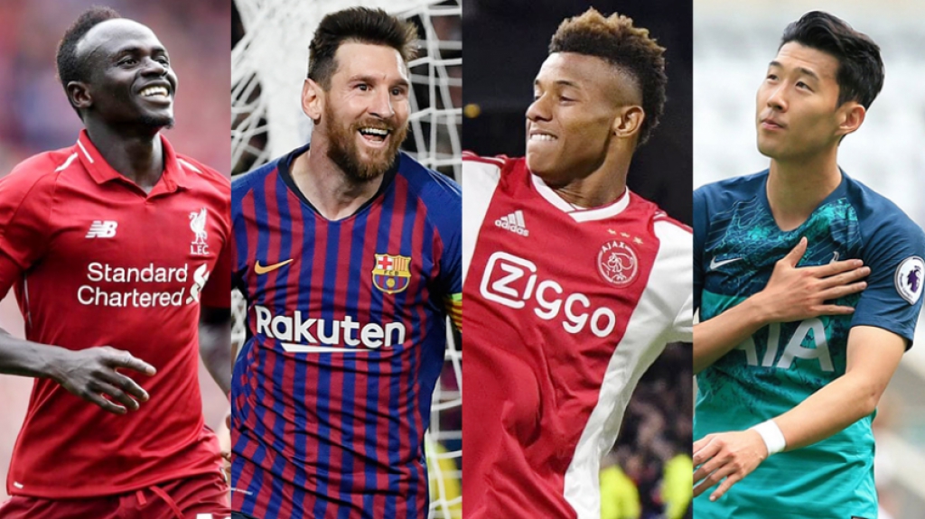 Montagem messi, mané, david neres e son