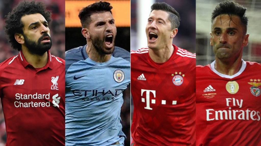 Montagem - Salah, Aguero, Lewandowski e Jonas
