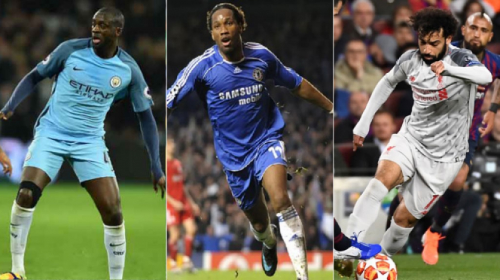 Montagem Toure, Drogba e Salah