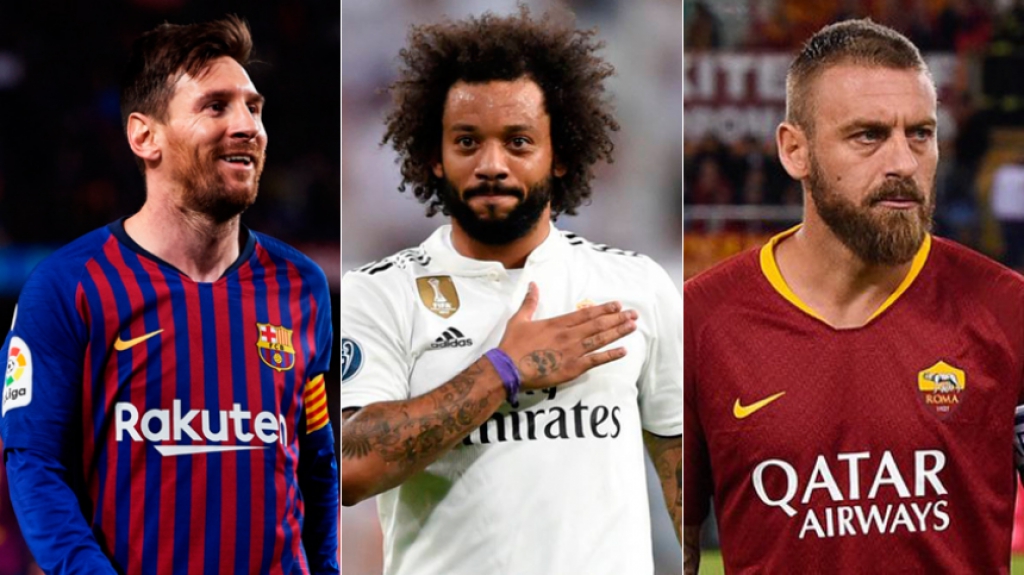 Messi (Barcelona), Marcelo (Real Madrid) e De Rossi (Roma)