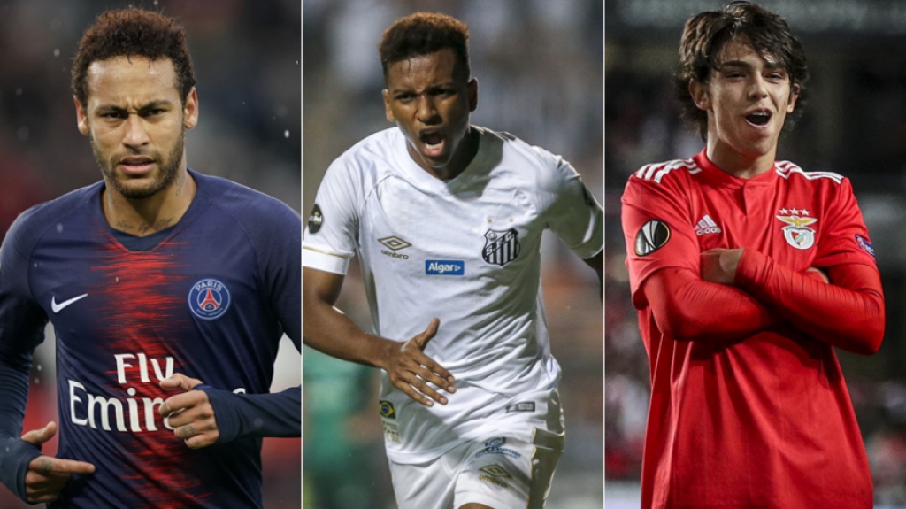 Montagem Neymar, Rodrygo, João Félix