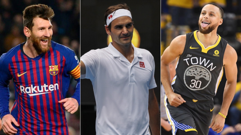 Montagem Messi, Federer e Curry