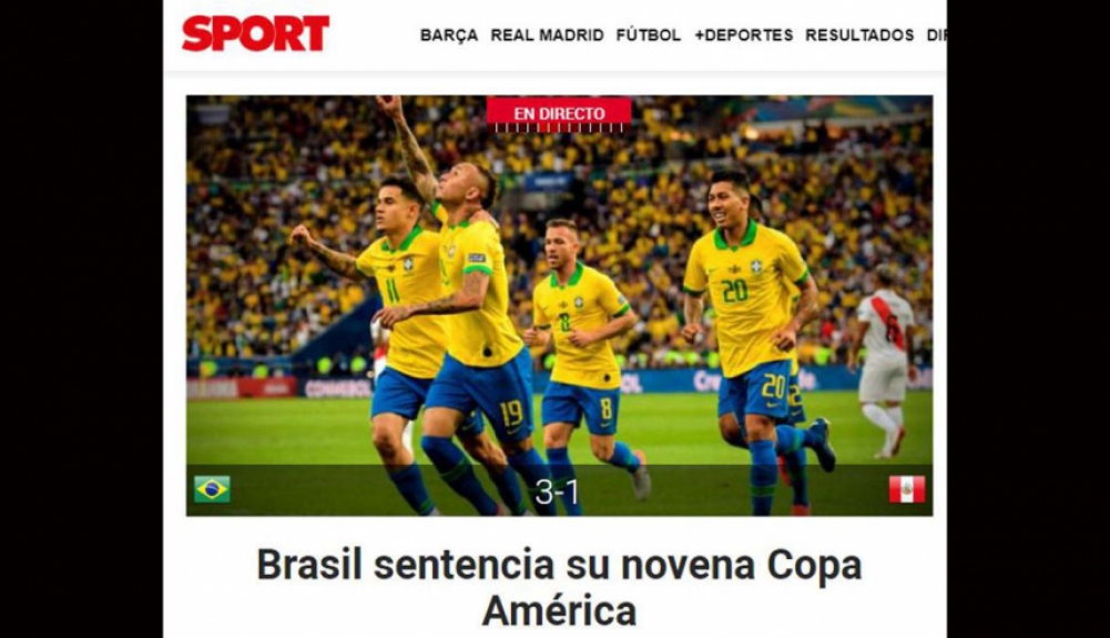 Manchetes - Brasil x Peru