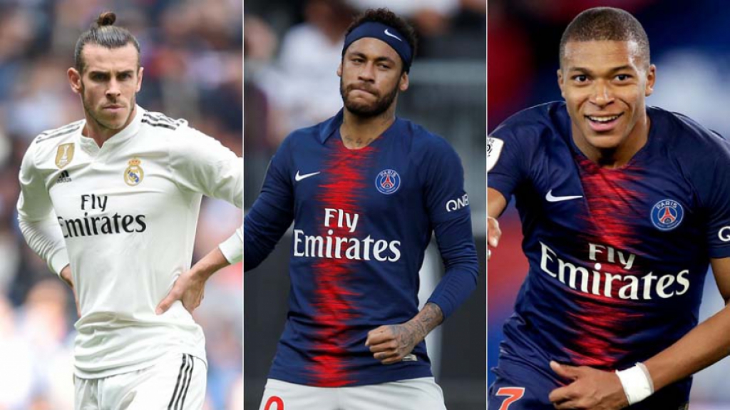 Montagem Bale, Neymar e Mbappe