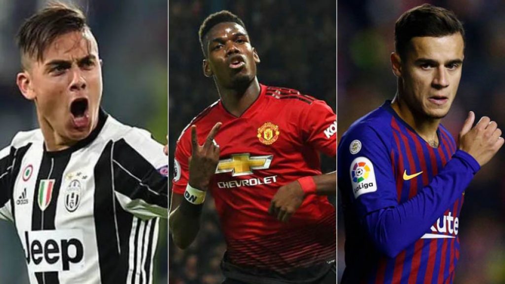 Montagem - Dybala, Pogba e Coutinho