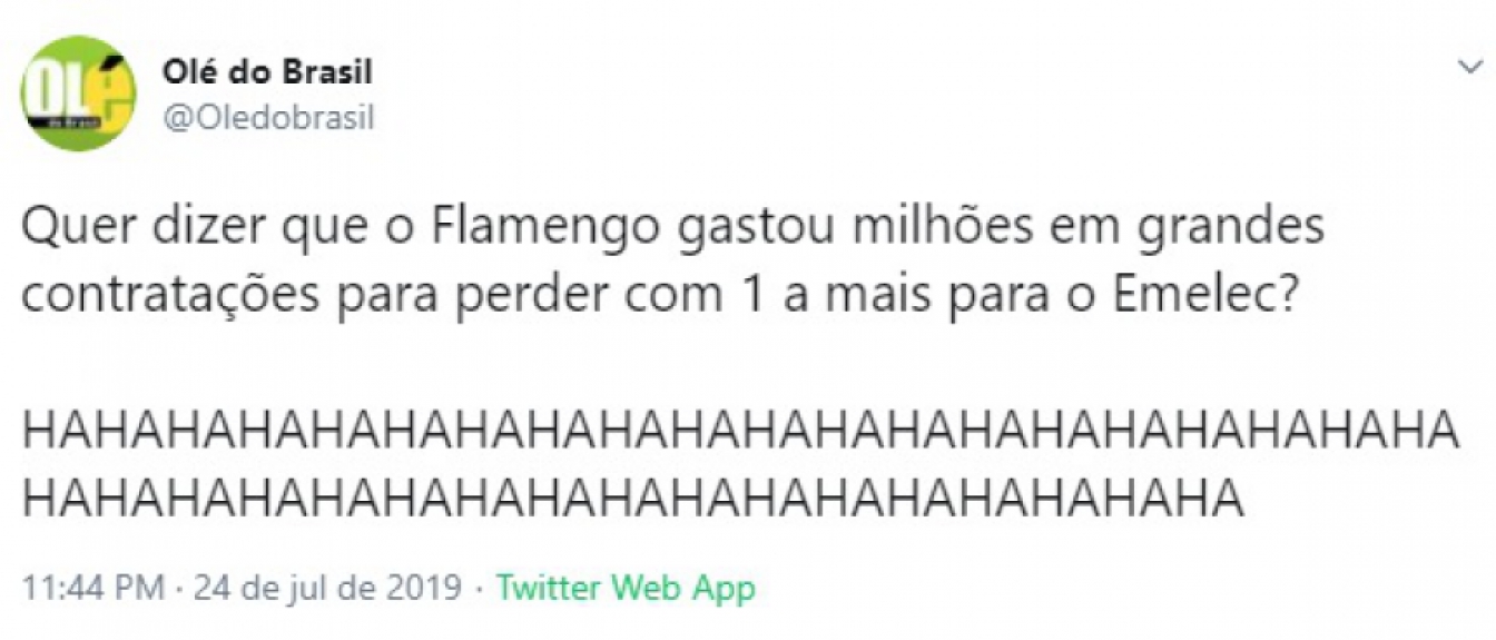 Flamengo vira piada após derrota pela Libertadores