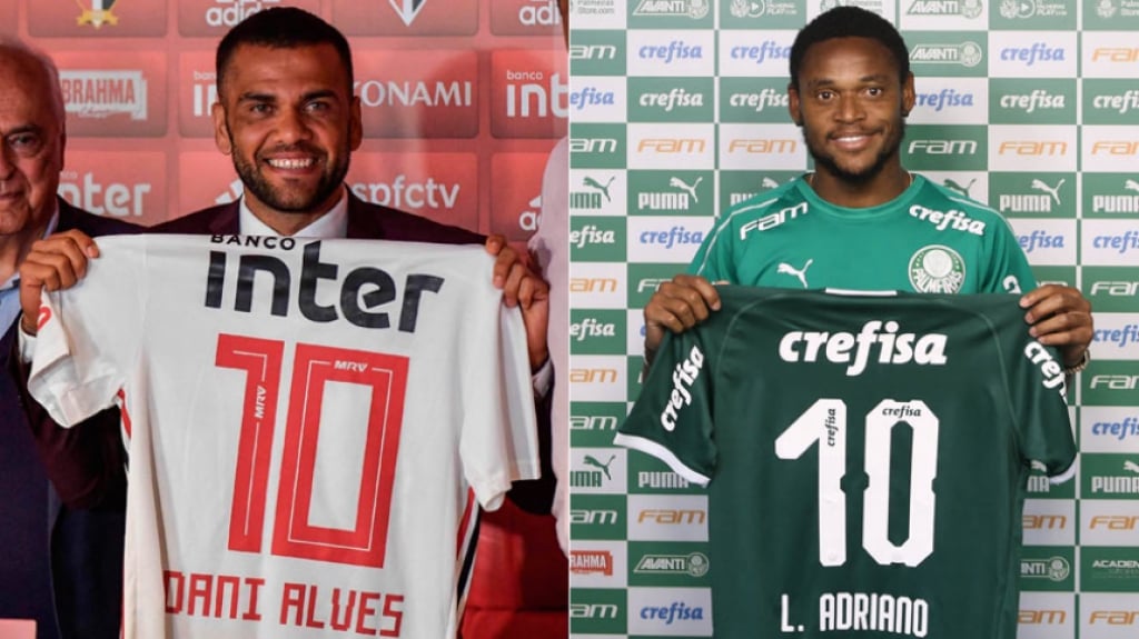 Montagem - Daniel Alves e Luiz Adriano