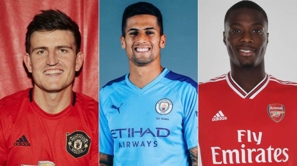 Montagem - Maguire (United), Cancelo (City) e Pepe (Arsenal)