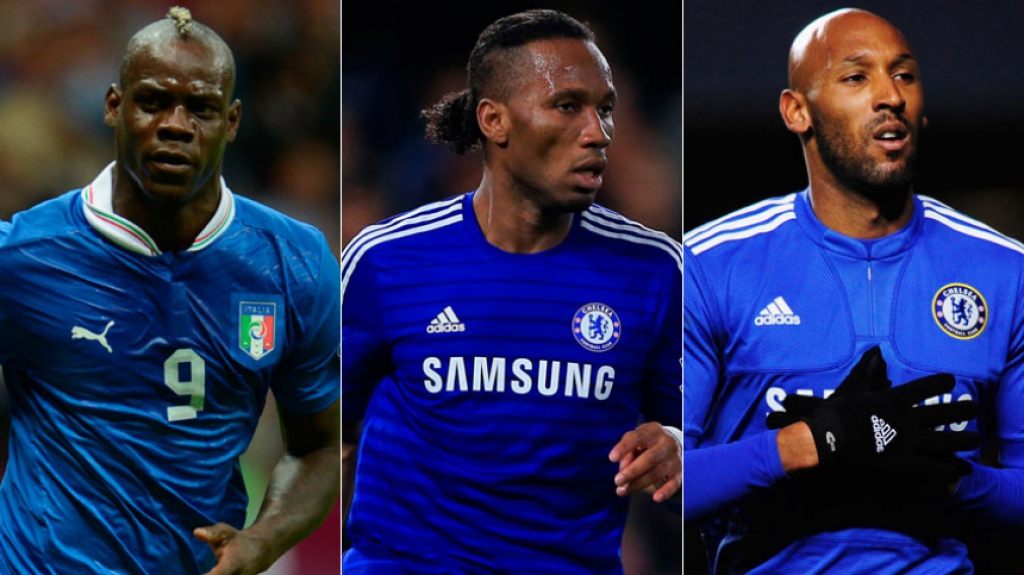 Montagem - Balotelli, Drogba e Anelka