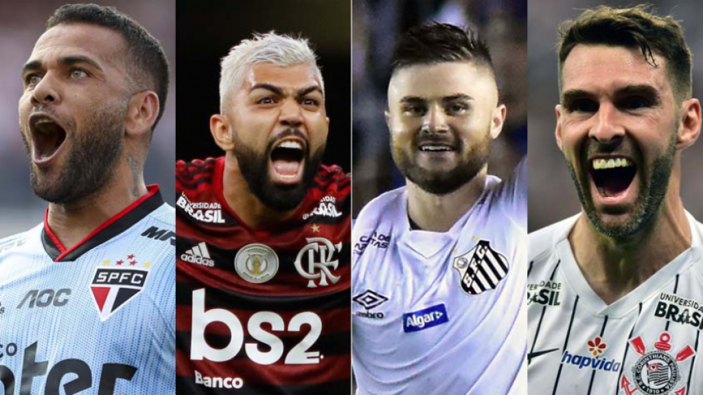 Montagem - São Paulo, Flamengo, Santos e Corinthians