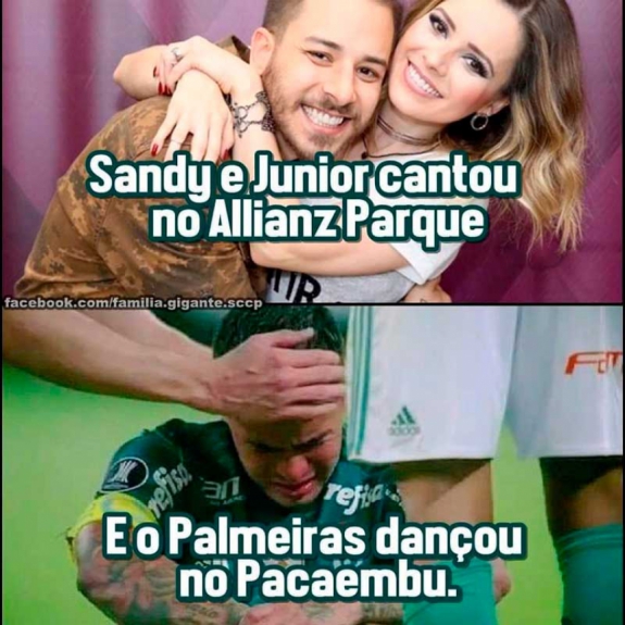 Show de Sandy & Júnior gera piadas após eliminação do Palmeiras