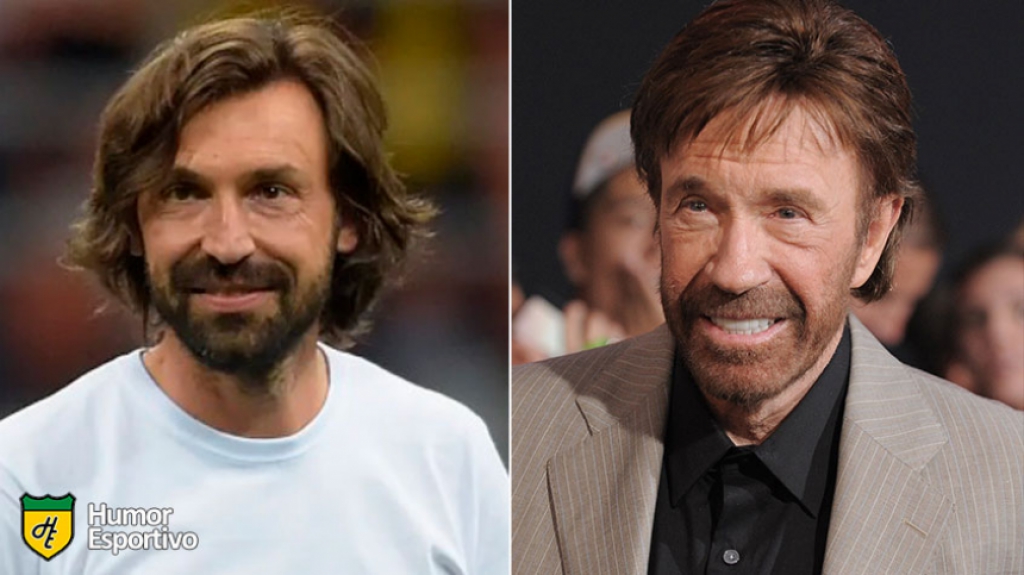 Sósias do futebol: Pirlo e Chuck Norris