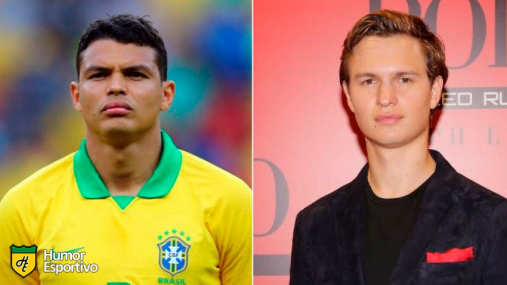 Sósias do futebol: Thiago Silva e Ansel Elgort