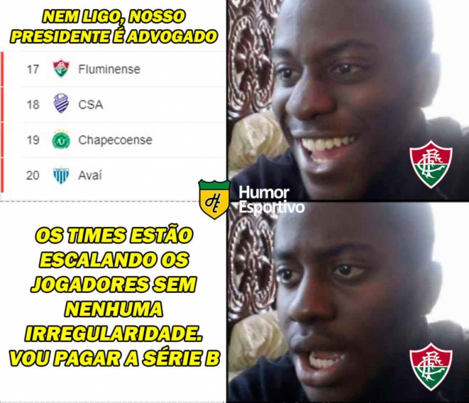 Possível rebaixamento do Fluminense rende memes