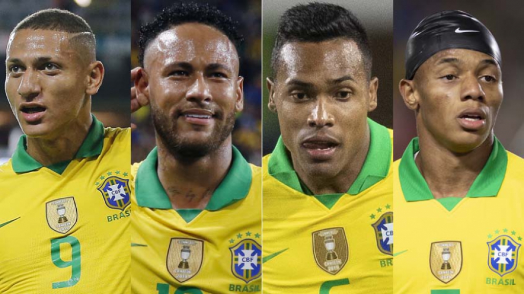 Montagem - Richarlison, Neymar, Alex Sandro e David Neres
