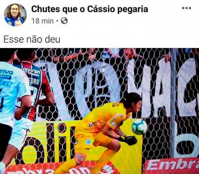 Rivais não perdoam Cássio após frango contra o Fluminense