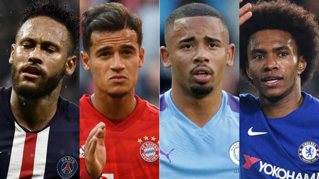 Montagem - Neymar, Coutinho, Jesus e Willian