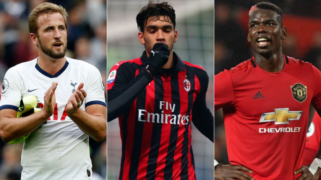 Montagem - Kane, Lucas Paquetá e Pogba