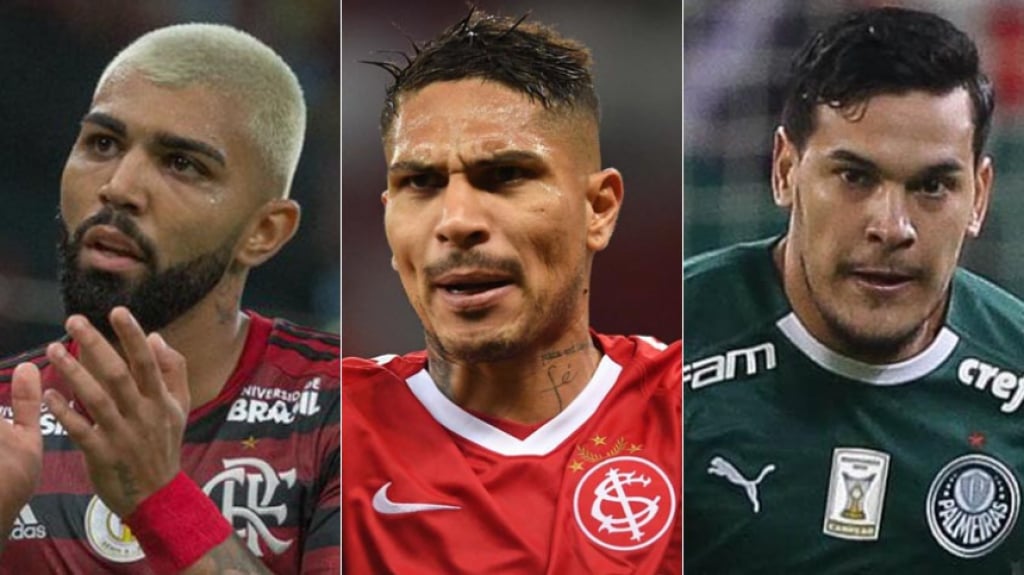 Montagem - Gabigol, Guerrero e Gustavo Gómez