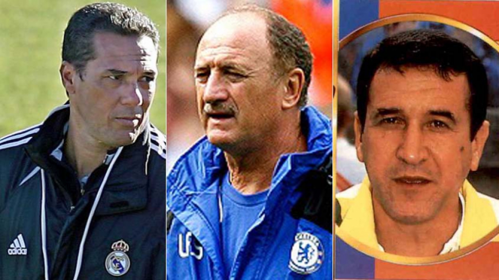 Montagem - Luxemburgo (Real Madrid), Felipão (Chelsea) e Parreira (Valencia)