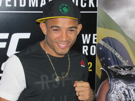 José Aldo e Ronaldo Jacaré em Media Day do UFC 194 (FOTO: Luis Fernando Coutinho)