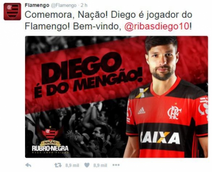 Flamengo sacode o Twitter com posts especiais sobre Diego. Veja como foi!