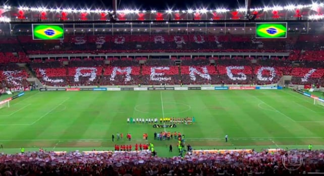 Mosaico com a frase 'Isso aqui Ã© Flamengo'