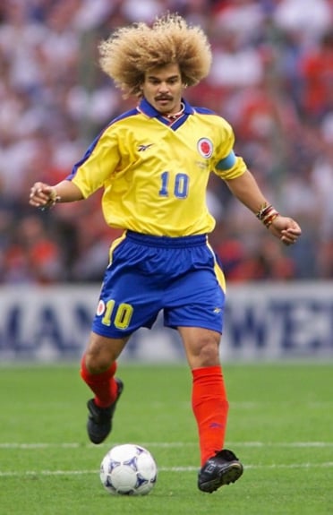 Valderrama - Um dos camisas 10 de maior qualidade no futebol sul-americano e líder da seleção colombiana em 1994, Valderrama jamais passou das oitavas de final em uma Copa do Mundo.