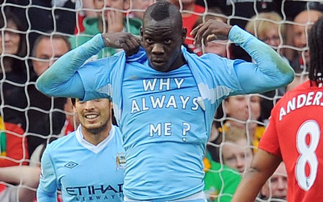 Manchester United 1 x 6 Manchester City - 23/10/2011 - Campeonato Inglês: Em pleno Old Trafford os Citizens massacraram o rival com grande atuação de Balotelli.