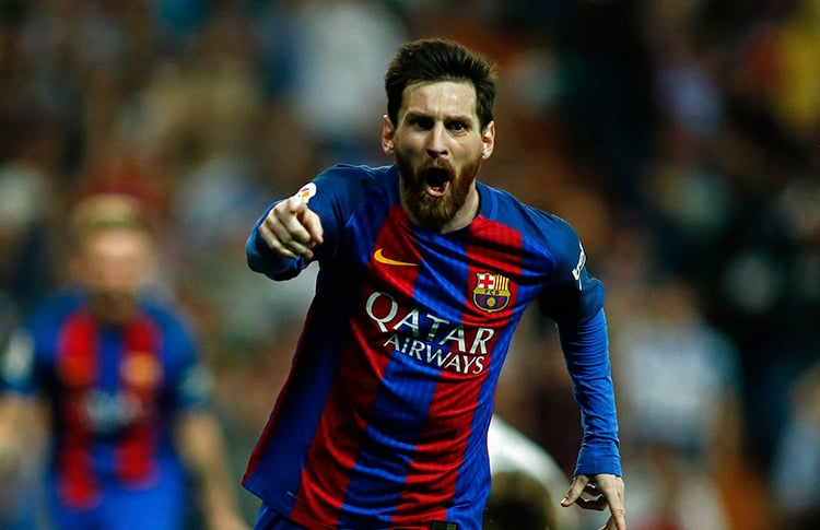 1 Lionel Messi - 0.87 gols por jogo (630 gols em 726 jogos)